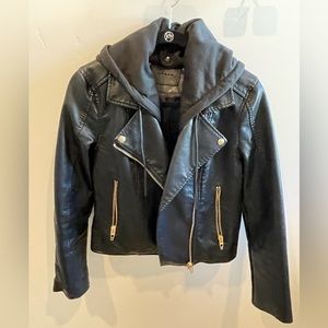 Faux leather moto jacket
